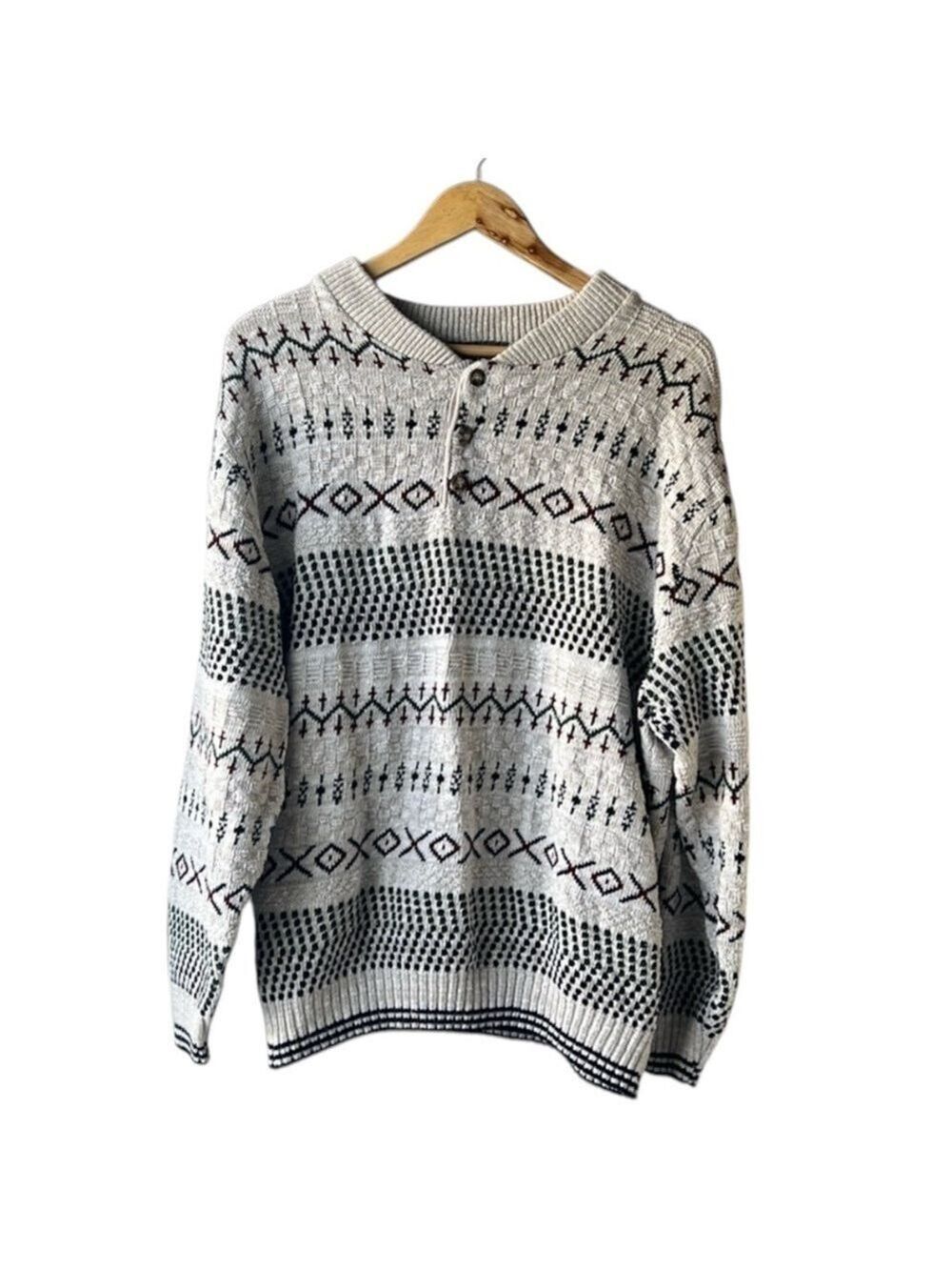 RILEY Cream Knit Vintage Sweater Size XL